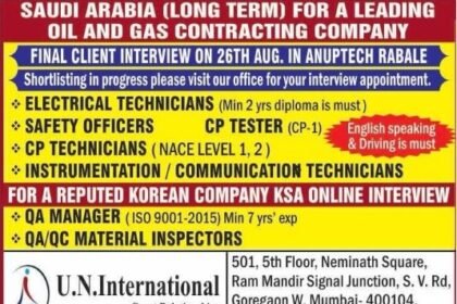 Saudi Arabia – Long-Term Recruitment for Oil and Gas Contracting Company