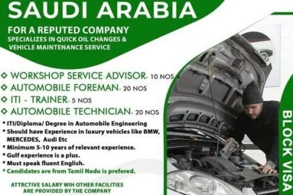 Job Opportunities in Saudi Arabia for Vehicle Maintenance Service