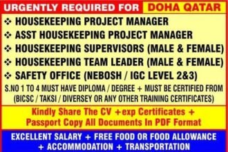 Urgent Recruitment for Housekeeping Roles in Doha, Qatar