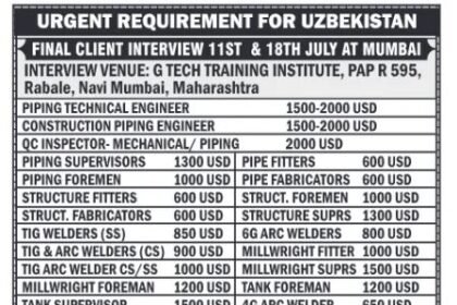 Job Opportunities in Uzbekistan and Qatar: Various Positions